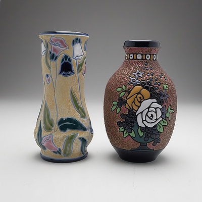 Two Czech Amphora Vases Early 20th Century