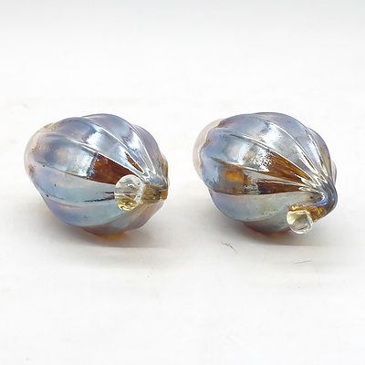 Two Mark Thiele Art Glass Gumnuts
