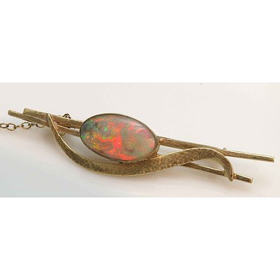 Vintage Australian Solid Opal Brooch