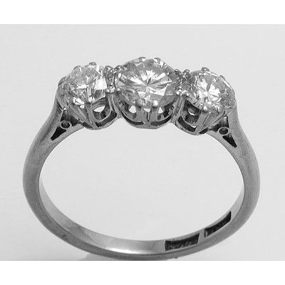 18ct White Gold & Platinum One carat (TDW) Ring