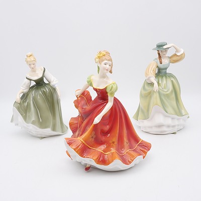 Three Royal Doulton Porcelain Figures Including Pretty Ladies Fair Lady, Ninette and Buttercup