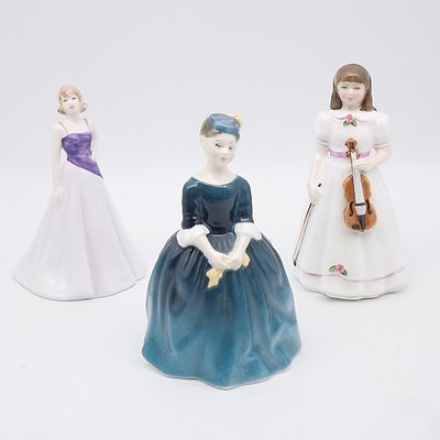 Three Royal Doulton Porcelain Figures Including Cherie, Classics Free Spirit and First Performance