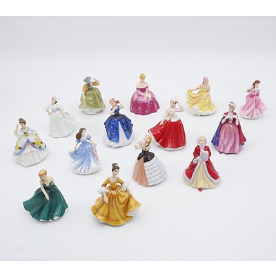 Group of Fourteen Royal Doulton Porcelain Figures Including Victoria, Buttercup, Margaret and More
