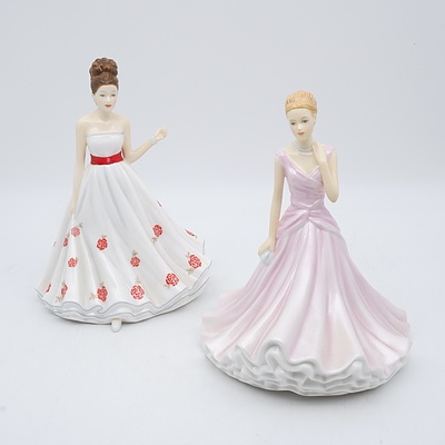 Royal Doulton Pretty Ladies Laurie and Royal Doultan Pretty Ladies Alison Both Hand Signed By Michael Doulton