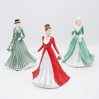 Royal Doulton Songs of Christmas Including Jingle Bells, We Wish you a Merry Christmas and Silver Bells Figures