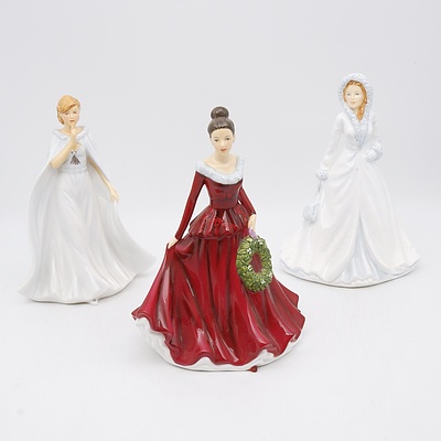 Royal Doulton Songs of Christmas Including Silent Night, Mistletoe & Wine and White Christmas Figures