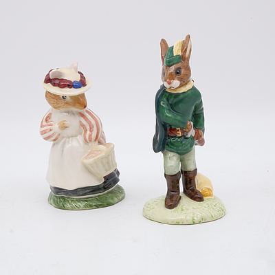 Royal Doulton Bunnykins Robin Hood Figure and Royal Doulton Lady Woodmouse Figure