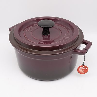 Purple Glazed Ceramic Zito's Cocotte Casserole Dish