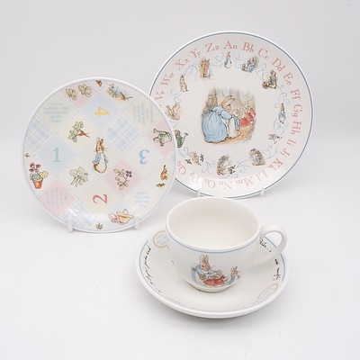 A Group of Wedgwood Peter Rabbit Plates and Tea pair
