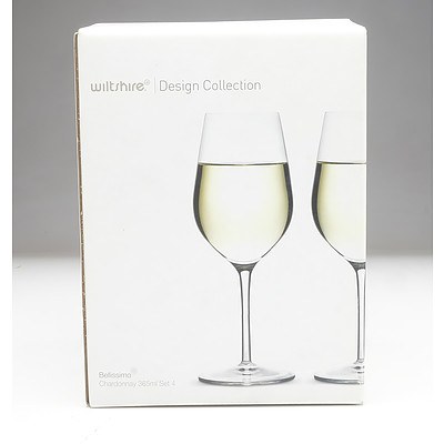 Four Wiltshire Bellissimo Crystal Chardonnay Glasses