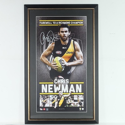 AFL Signed Chris Newman 'Farewell to a Richmond Champion' Framed Poster