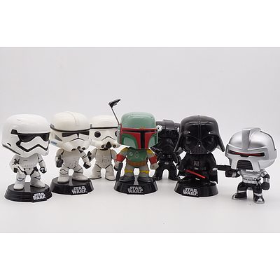 Group of Star Wars Bobble Head Figures