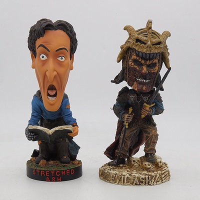 Two Army of Darkness NECA Head Knockers, Including Evil Ash and Stretched Ash