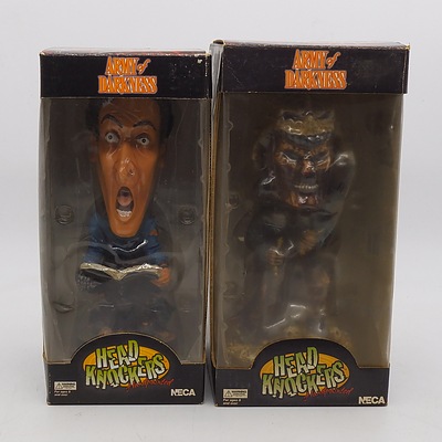 Two Army of Darkness NECA Head Knockers, Including Evil Ash and Stretched Ash
