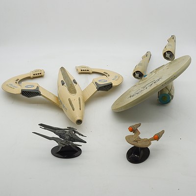 Group of Star Trek Model Spcaships, Including a Hot Wheels Spaceship