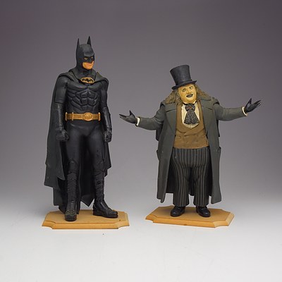 Two Batman Figurines, Including Batman and Penguin