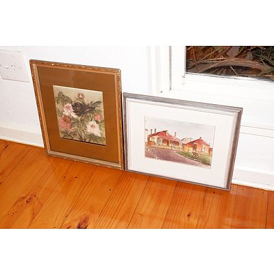 Two Prints and Two Small Original Artworks