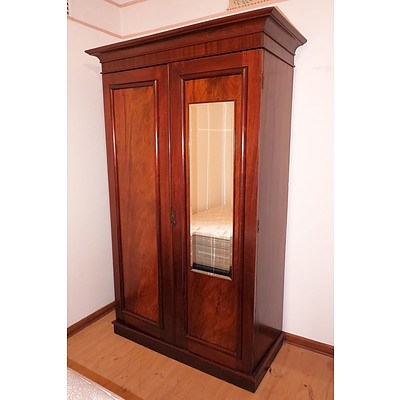 An Australian Cedar Two Door Wardrobe Nicely Fitted with Drawers and Sliders