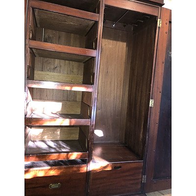 An Australian Cedar Two Door Wardrobe Nicely Fitted with Drawers and Sliders