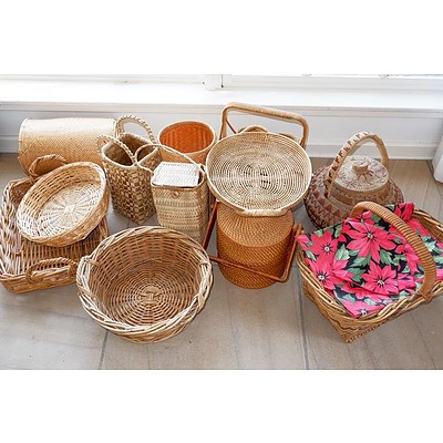 A Large Collection of Basketry As Shown
