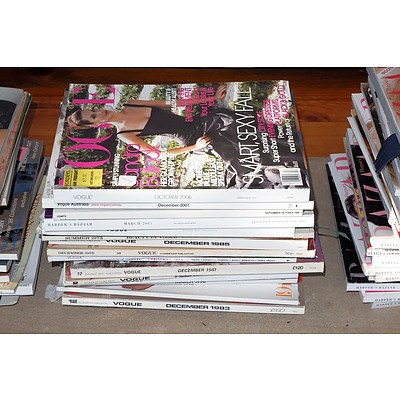 A Large Collection of Magazines Architectural Digest Vogue Harper's Bazaar Etc
