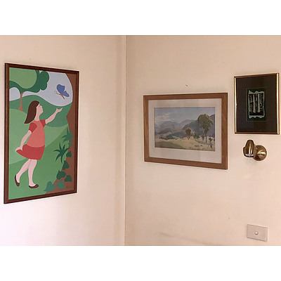 Four Various Framed Artworks Including A Skinner Prout Engraving and A Gruner Print
