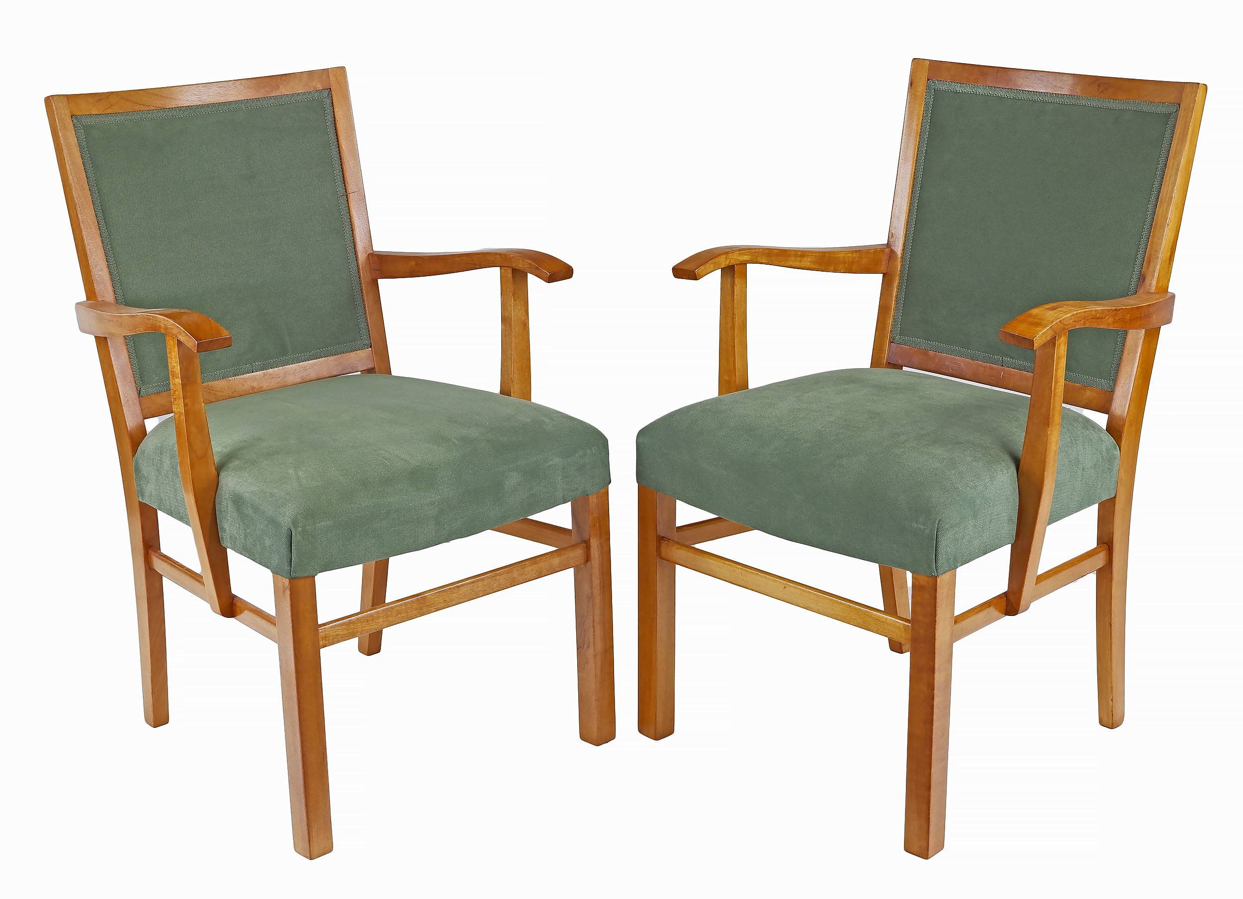 'Pair of Fred Ward Maple Armchairs'