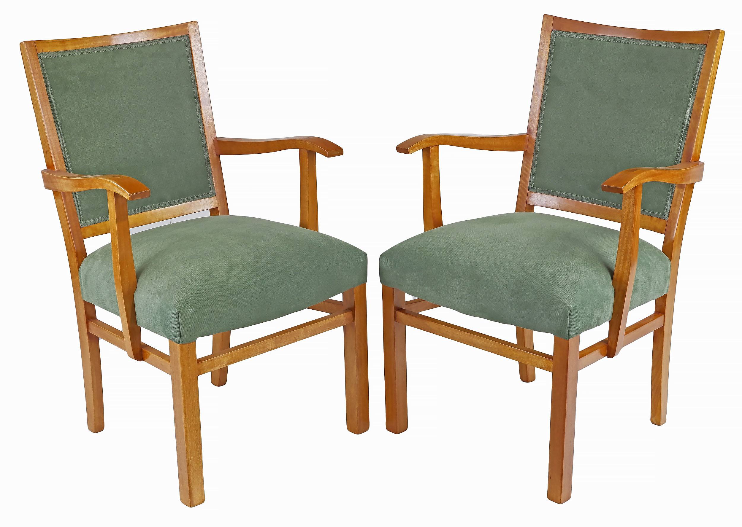 'Pair of Fred Ward Maple Armchairs'