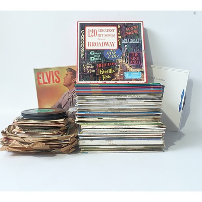 A Quantity of Approximately 65 Vinyl LP Records, Approximately 25 45s and Ten 78s