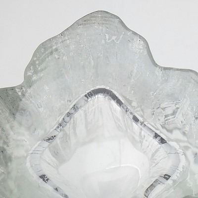 Signed Finnish Iittala 'Minerva' Glass Vase Designed by Tapio Wirkkala
