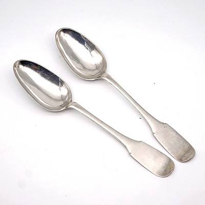 Pair of Antique European Silver Table Spoons, 86g