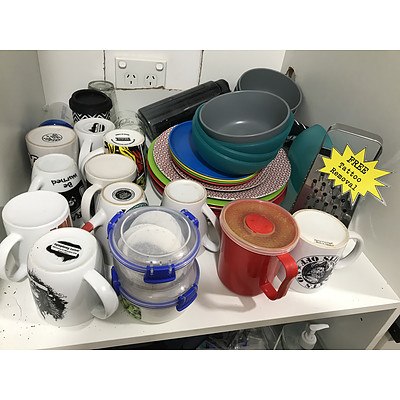 Contents of Kitchen Cupboards & Counter