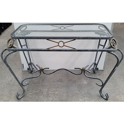 Glass Top Outdoor Occasional Table