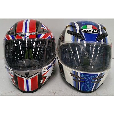 RJays and AGV Motorcycle Helmets - Lot of Two