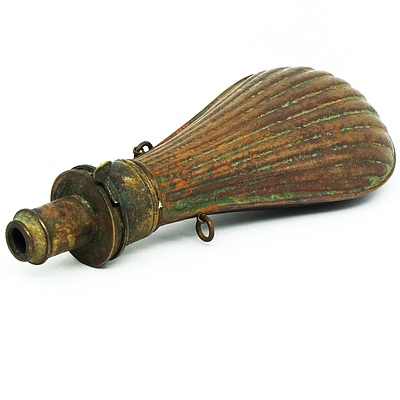 Antique Brass and Copper Powder Flask