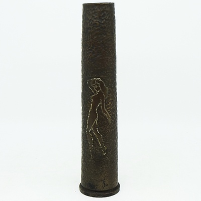 40mm MK12 Shell with Beaten Pattern and Dancing Woman