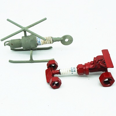 Spark Plug Car and Helicopter