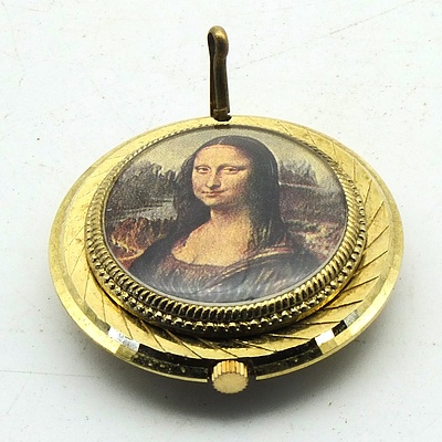Solara Swiss Made Fob Watch with Mona Lisa Motif on Back
