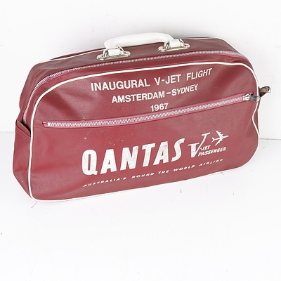 Qantas Inaugural V-Jet Flight Amsterdam-Sydney 1967 Cabin Bag