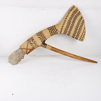 Papua New Guinea, Mt Hagen Axe with Woven Seagrass Binding
