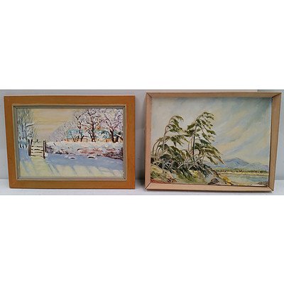 Framed Paintings & Picture Frame Lot Of 13