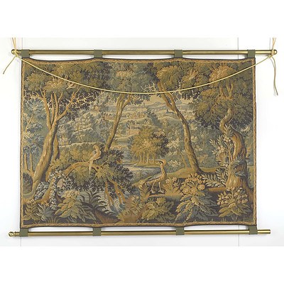 Aubusson Verde Style Tapestry of a Classical Garden