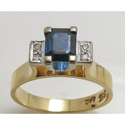 18ct Gold Natural Sapphire & Diamond Ring