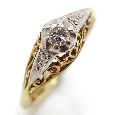 18ct Gold & Platinum Diamond Ring