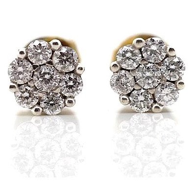 18ct White Gold 1/2 Carat Diamond Earrings