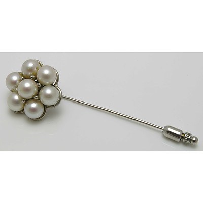14ct White Gold Pearl Pin/Brooch