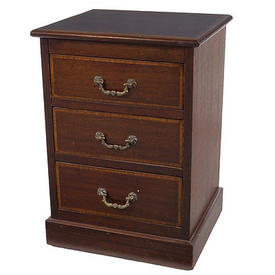 Cedar Bedside Chest with Cross banding, Late 20 Century