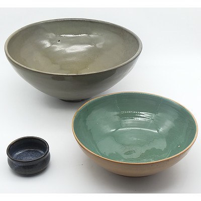 Three Studio Pottery Bowls
