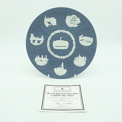 Limited Edition Wedgwood Jasperware Australian Capital Cities Plate, 1235/2500