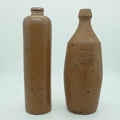 Vintage Schinken Hager Stoneware Bottle and Another Studio Stoneware Bottle